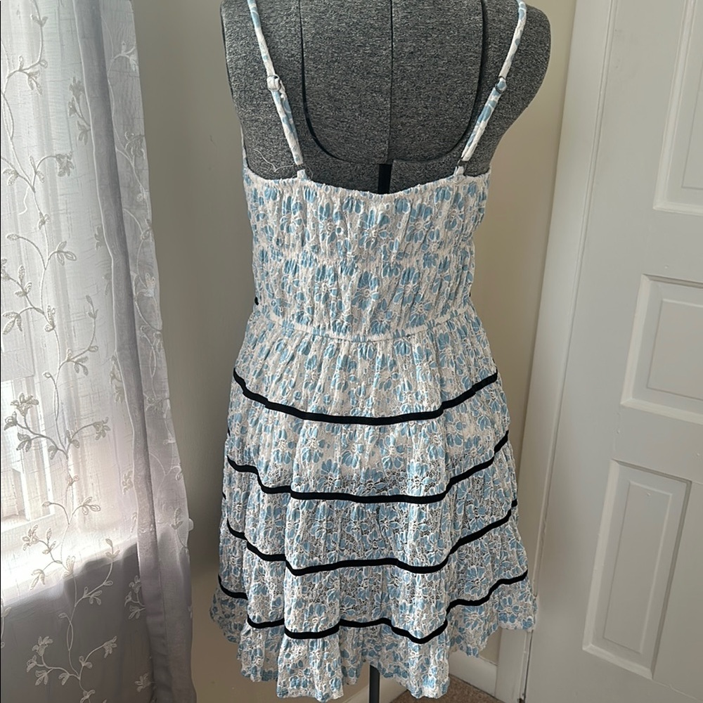 Floral Strappy Dress with Black Accents - Picture 2 of 3